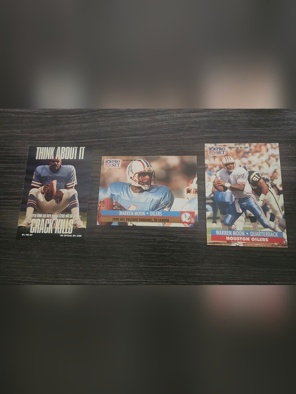 (1) WARREN MOON 1991 NFL FOOTBALL PRO SET‎ Lot Of 3 Cards.